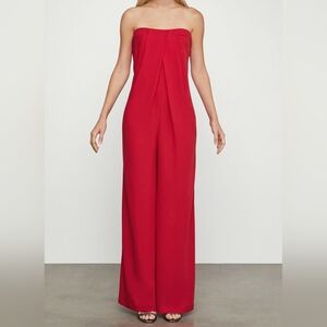 Elegant BCBG Maxazria Red Strapless Women's Jumpsuit